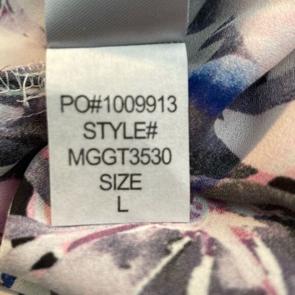 NYDJ Off The Shoulder Floral Tropical Print Blouse LOng Sleeve Pull-Over  L - Picture 8 of 9